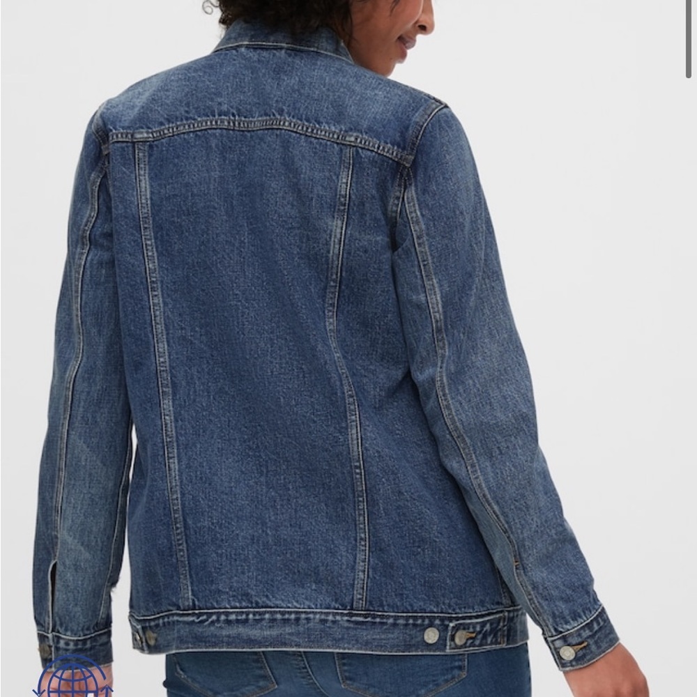 Gap Maternity Icon Distressed Denim Jacket with Washwell Small New $80 - Picture 4 of 4